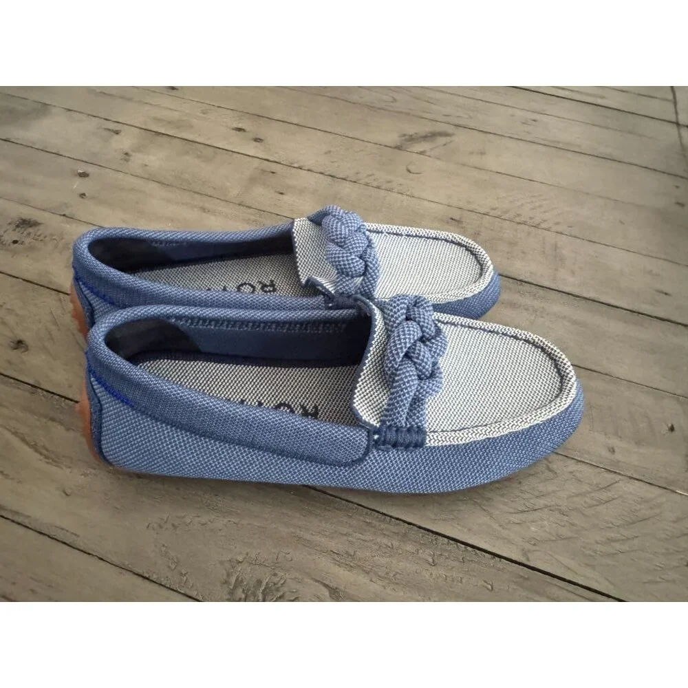 NWOB Rothy's Blue Flats with Braided Detail size 5 - Picture 4 of 6